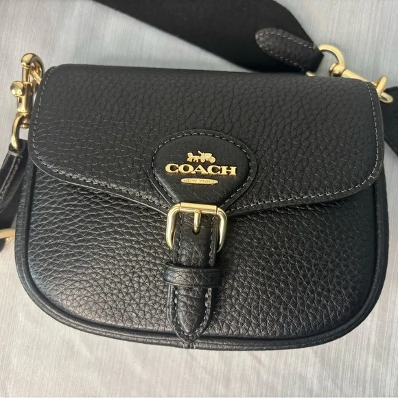 Coach Black Pebbled Leather Crossbody Bag - Picture 2 of 11